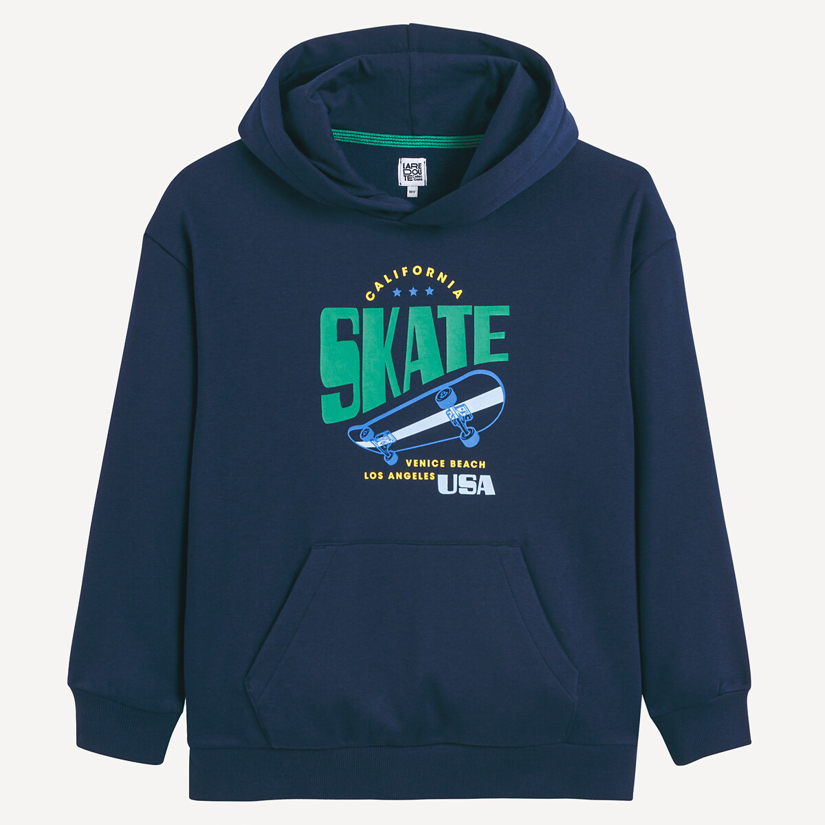 Oversized Skateboard Print Hoodie navy blue, LA REDOUTE COLLECTIONS