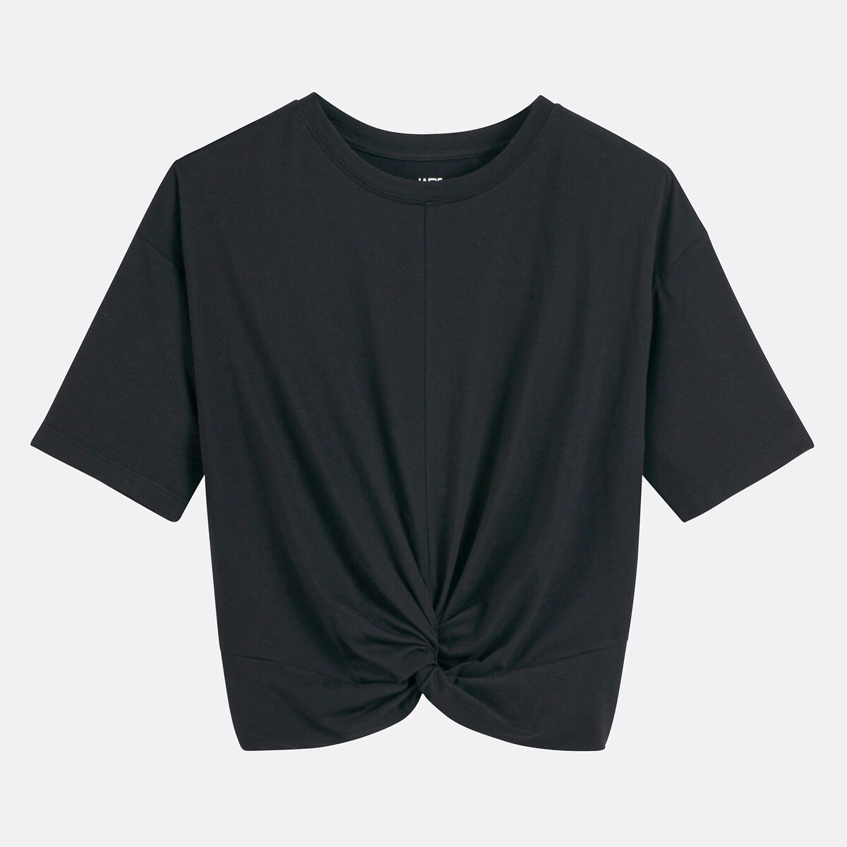 T-shirt col rond manches courtes noir, LA REDOUTE COLLECTIONS