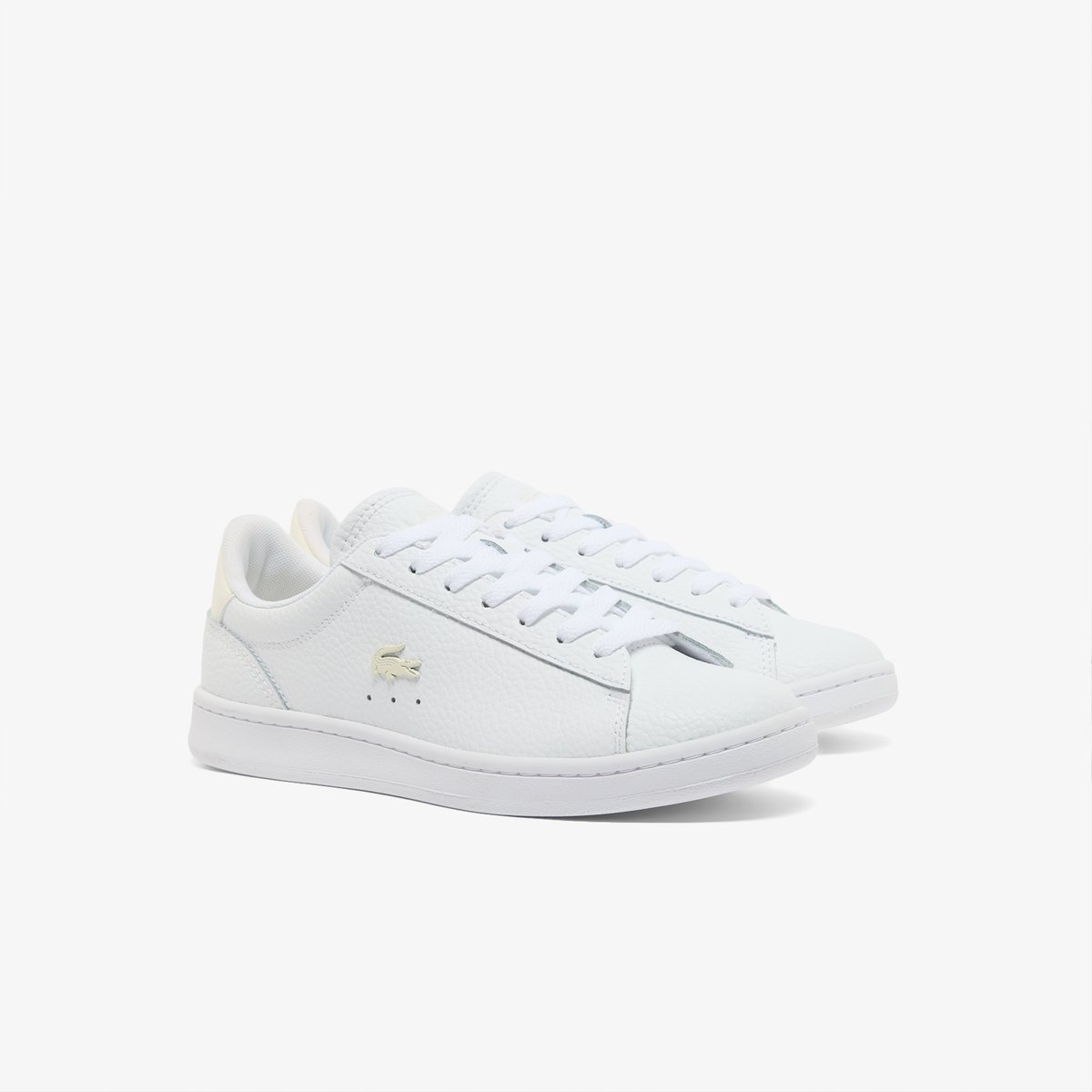 Sneakers Carnaby Set femme en cuir blanc-65t, LACOSTE