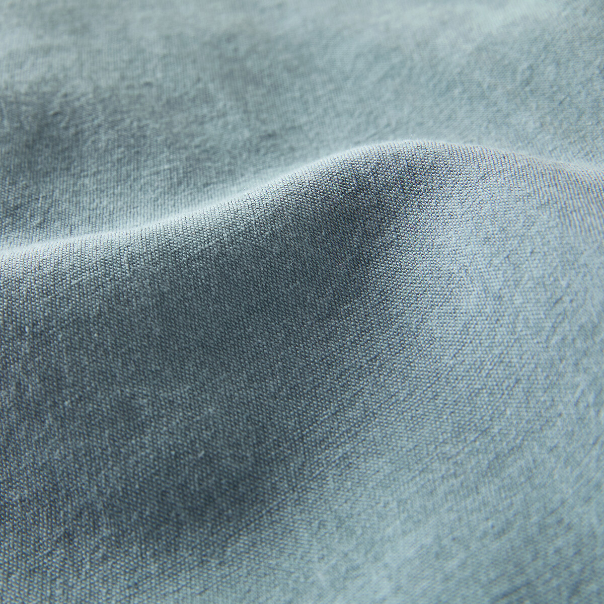Drap plat en coton/lin lavé, Marnie bleu gris, LA REDOUTE INTERIEURS