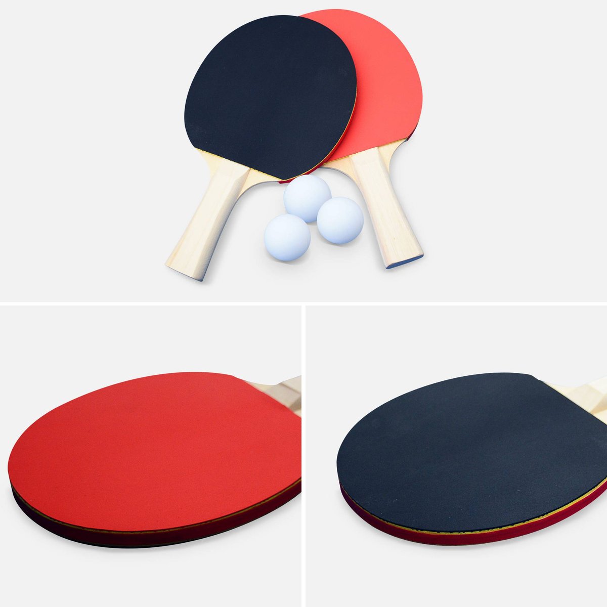 Table de ping pong intérieure pliante avec 4 raquettes et 6 balles TABLE DE PING PONG INTÉRIEURE PLIANTE + RAQUETTES bleu, SWEEEK