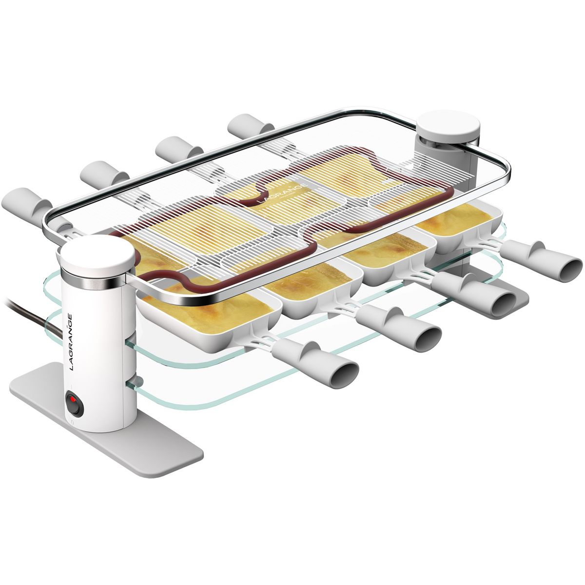 Raclette x8 transparence céramique V2 couleur unique, LAGRANGE