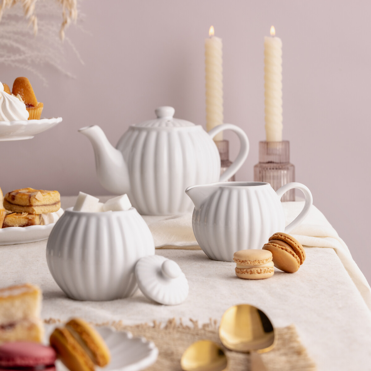 Luxe Milk Jug & Sugar Bowl Set white, PRICE & KENSINGTON