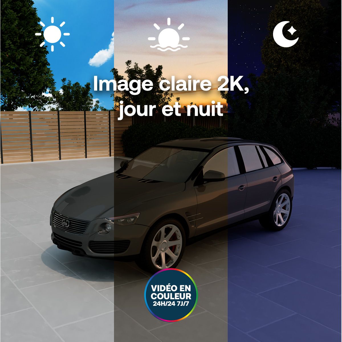 Caméra de surveillance 1 caméra 2K+ extérieur Pro6 couleur unique, ARLO