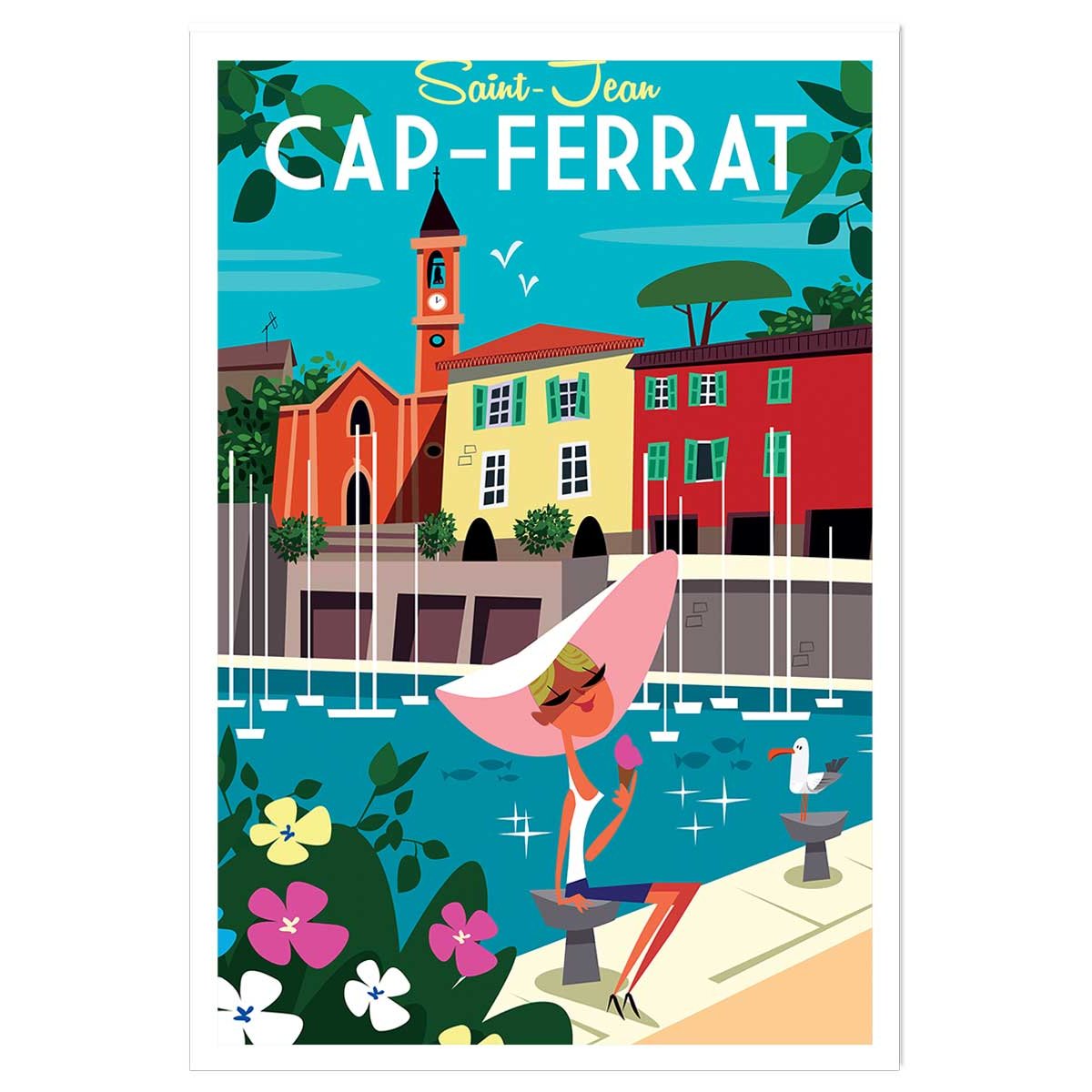 Poster du cap ferrat affiche seule, HEXOA