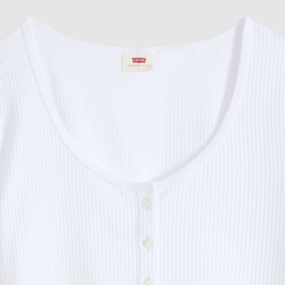 T-shirt boutonné manches courtes blanc, LEVI'S