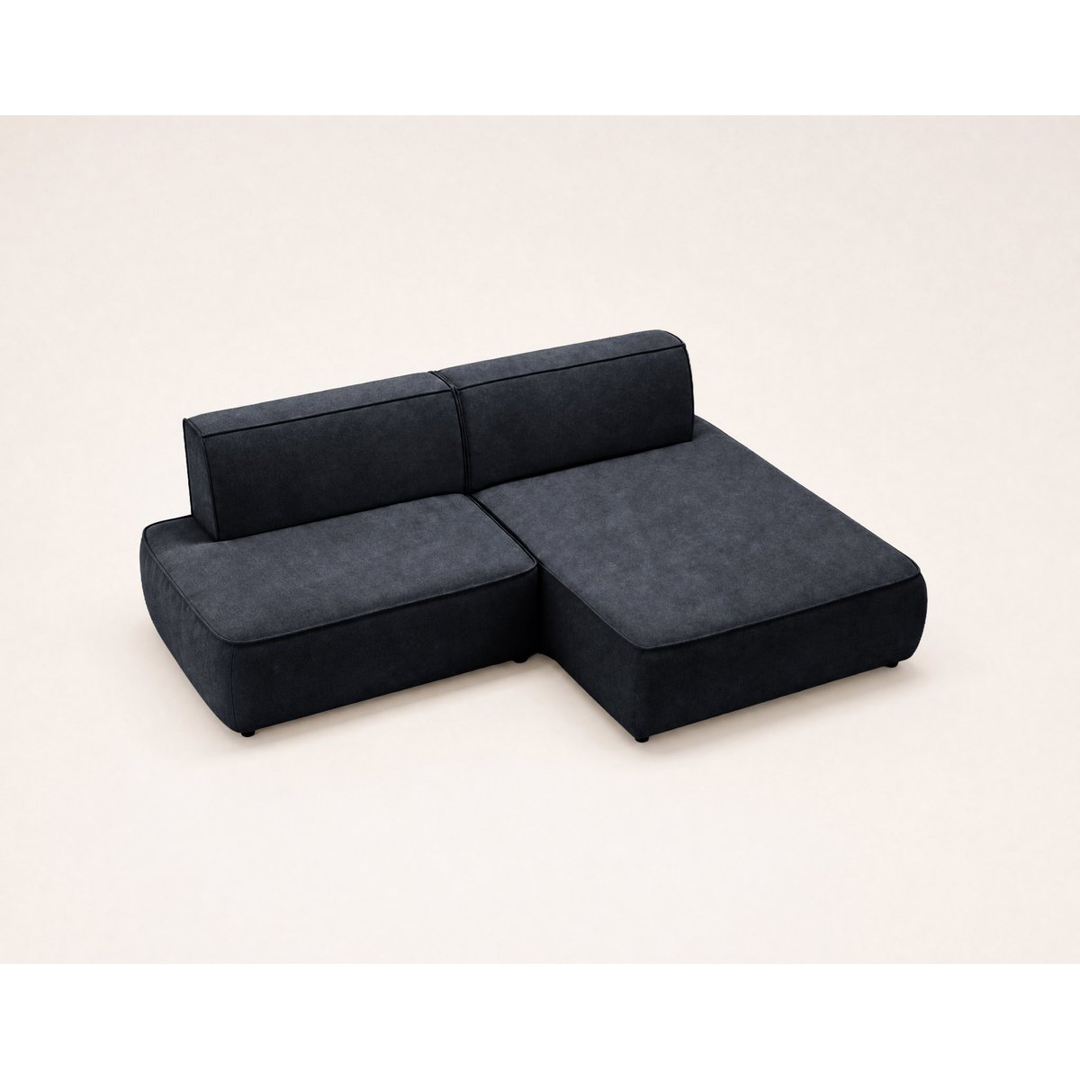 Canapé d'Angle Convertible en Velours 4 places - LISETTE noir, BEST MOBILIER
