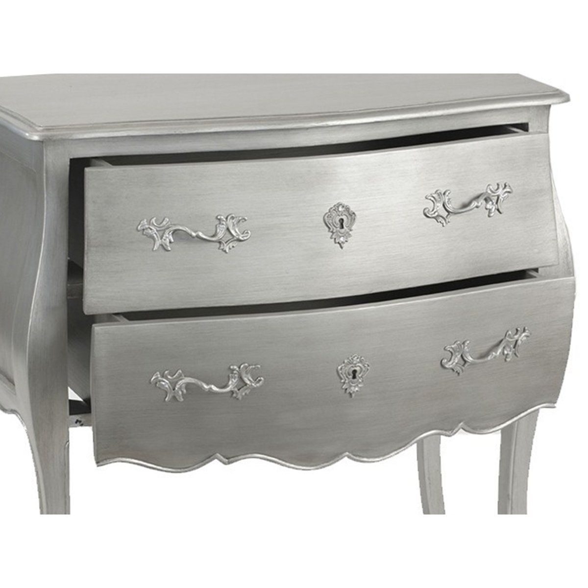 Commode Murano Céleste 2 Tiroirs silver, AMADEUS