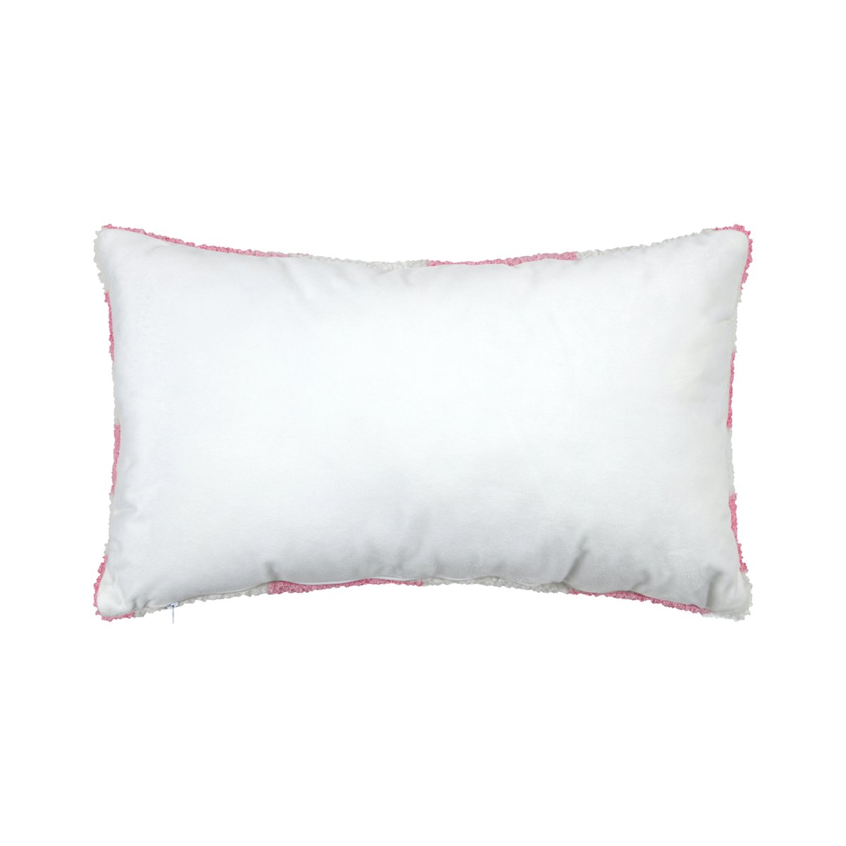 Coussin rectangulaire en bouclette à motif damier rose, LOVELY CASA