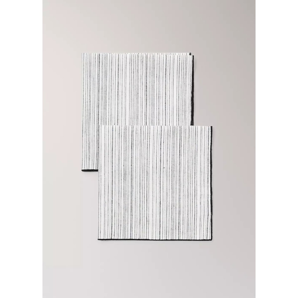 Lot de 2 serviettes de table coton rayures gris foncé, MANGO HOME