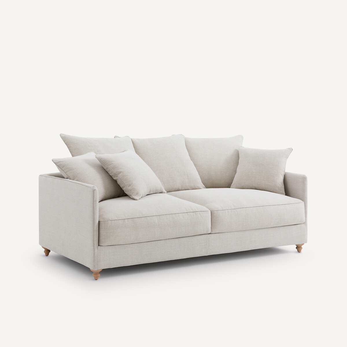 Canapé compact convertible coton et lin, Lazare beige, AM.PM