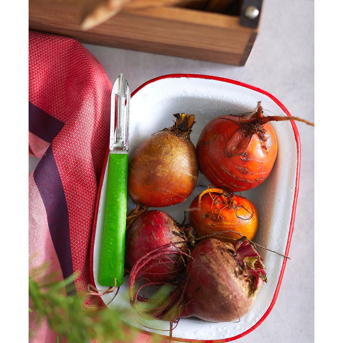 Couteau éplucheur N315 vert couleur unique, OPINEL