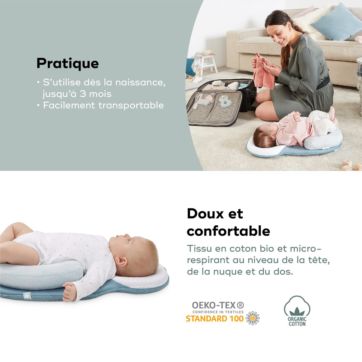 Réducteur Nouveau Né Cocon Cosydream Mosaic bleu, BABYMOOV