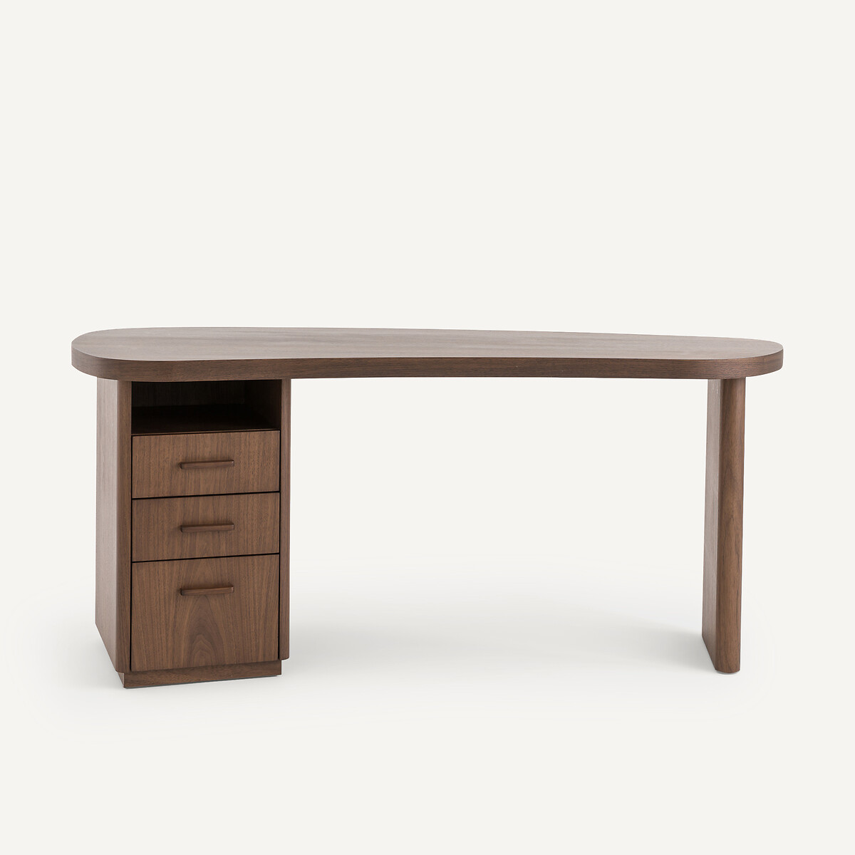 Bureau forme organique noyer et plaqué, Pali noyer, AM.PM