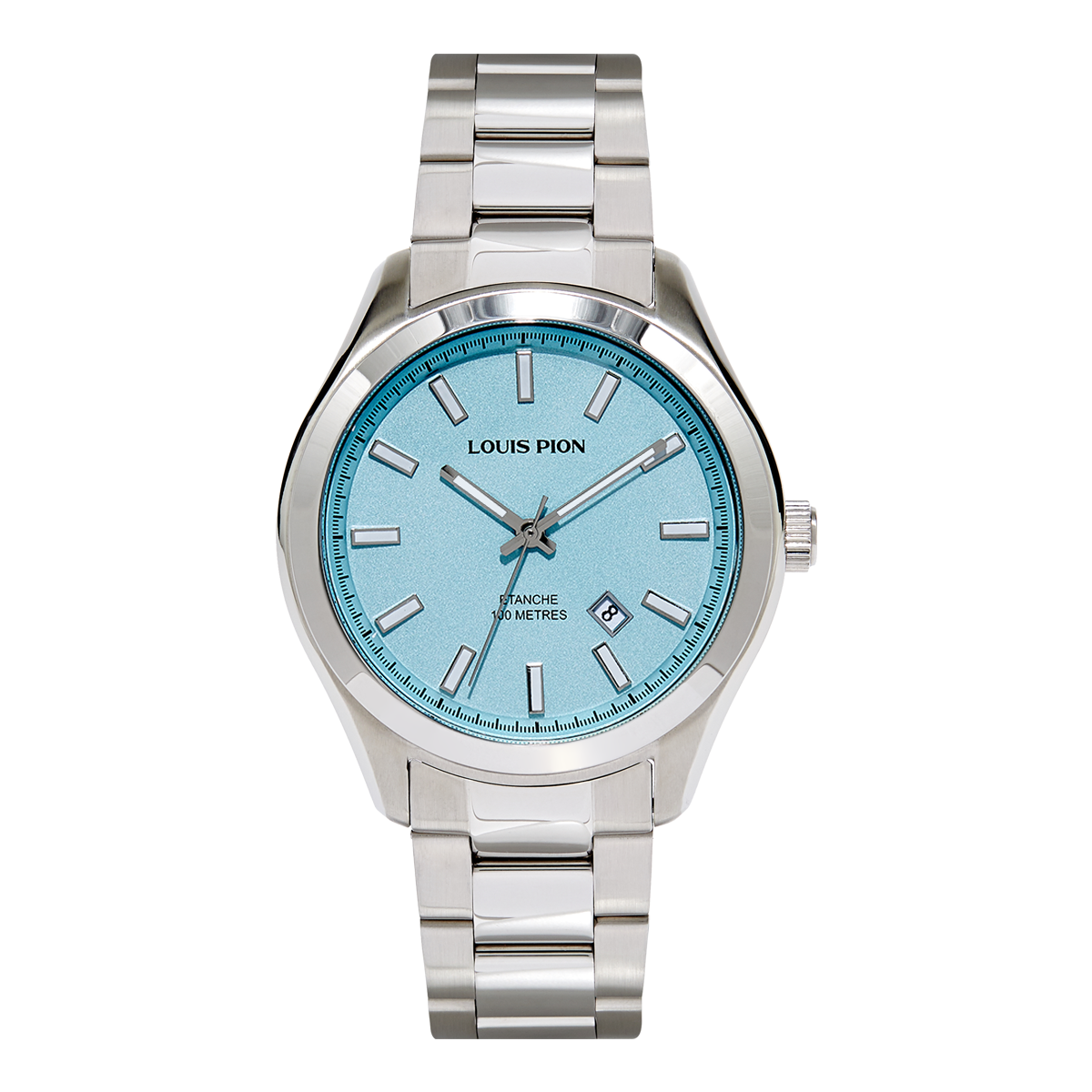 Montre Analogique ADRIEN argenté bleu clair argenté, LOUIS PION