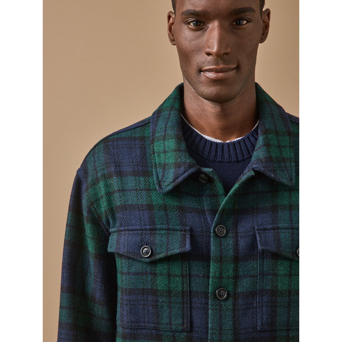 Surchemise tartan  en laine carreaux famille, CYRILLUS