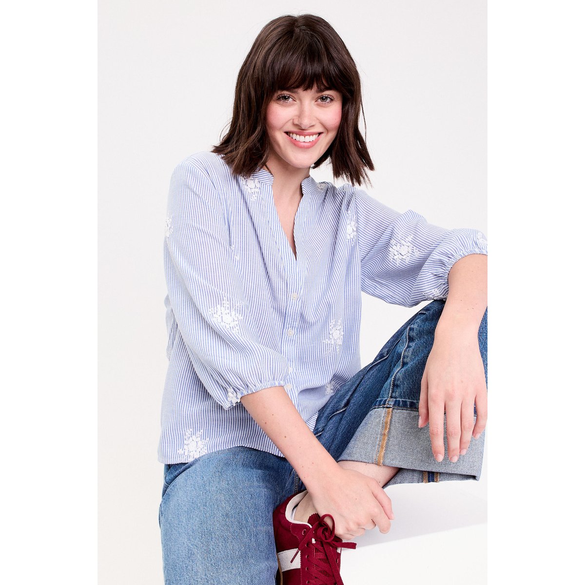 Blouse col tunisien blanc, CACHE CACHE
