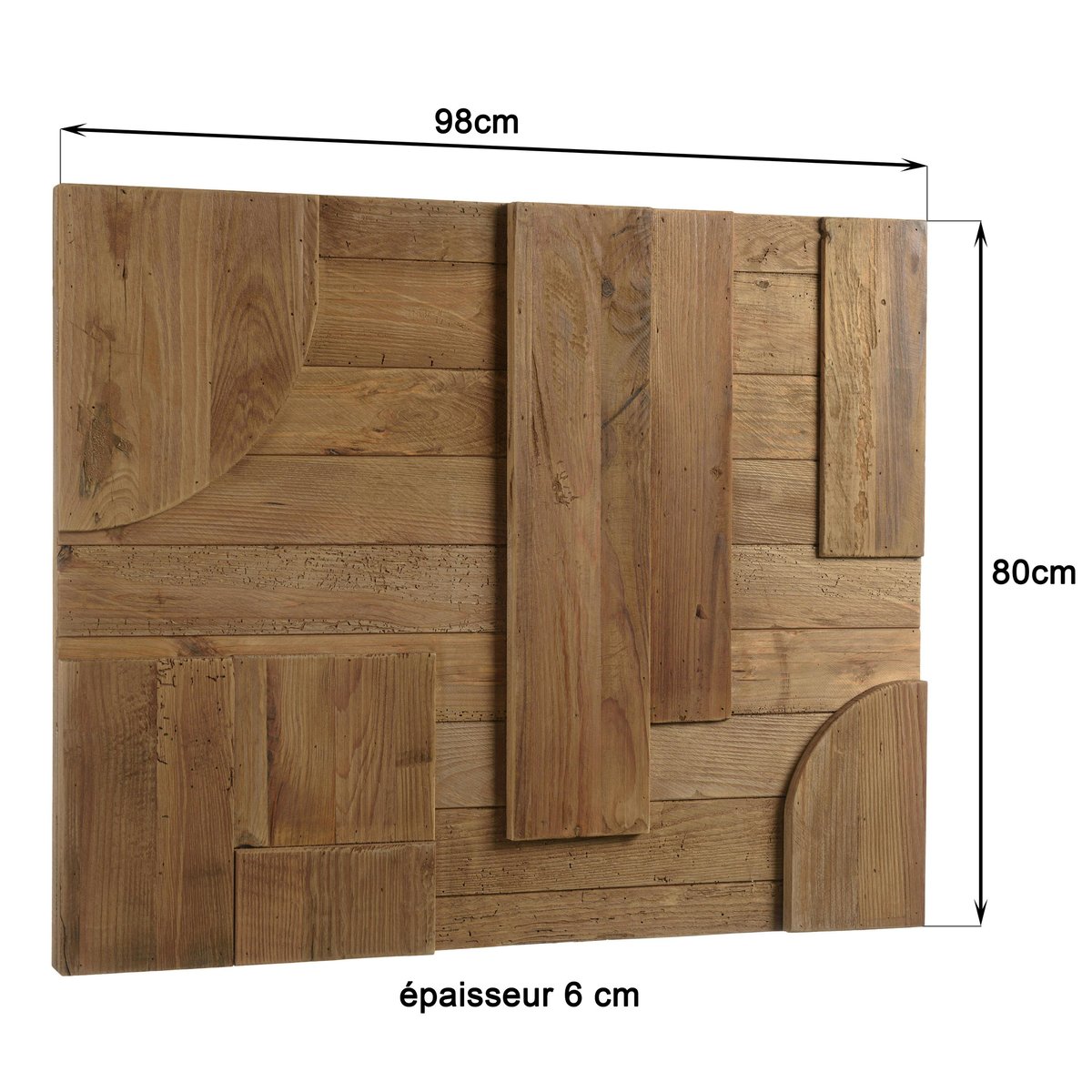 Décoration murale pin recyclé formes variées DENVER bois naturel, PIER IMPORT