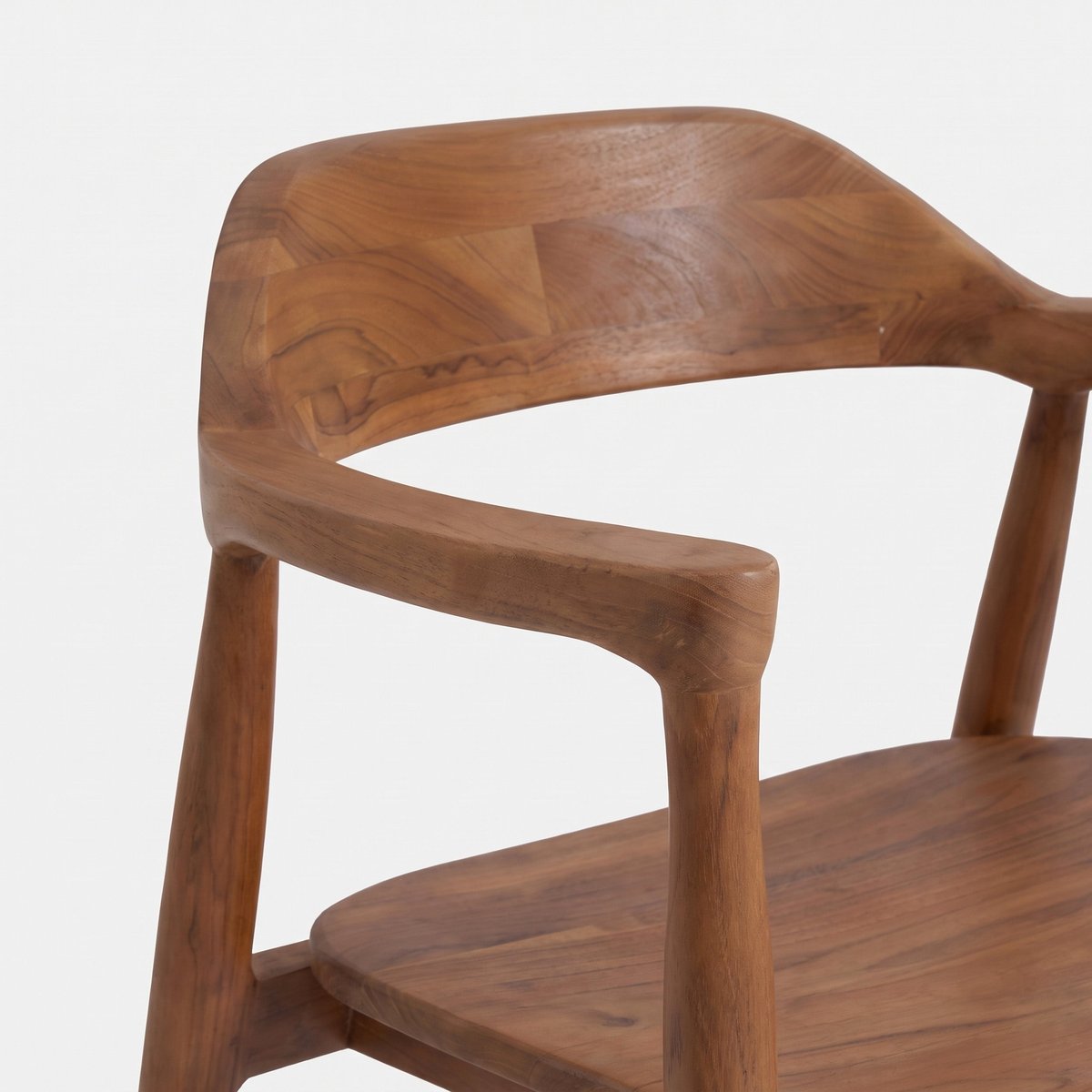Chaise pour îlot central en bois de teck massif 66,5 cm - CÉLINE marron clair, MAISON PAVANE