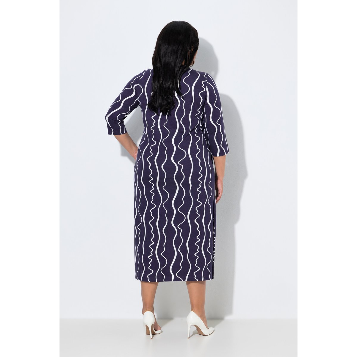 Robe maxi en jersey prune foncé, ULLA POPKEN