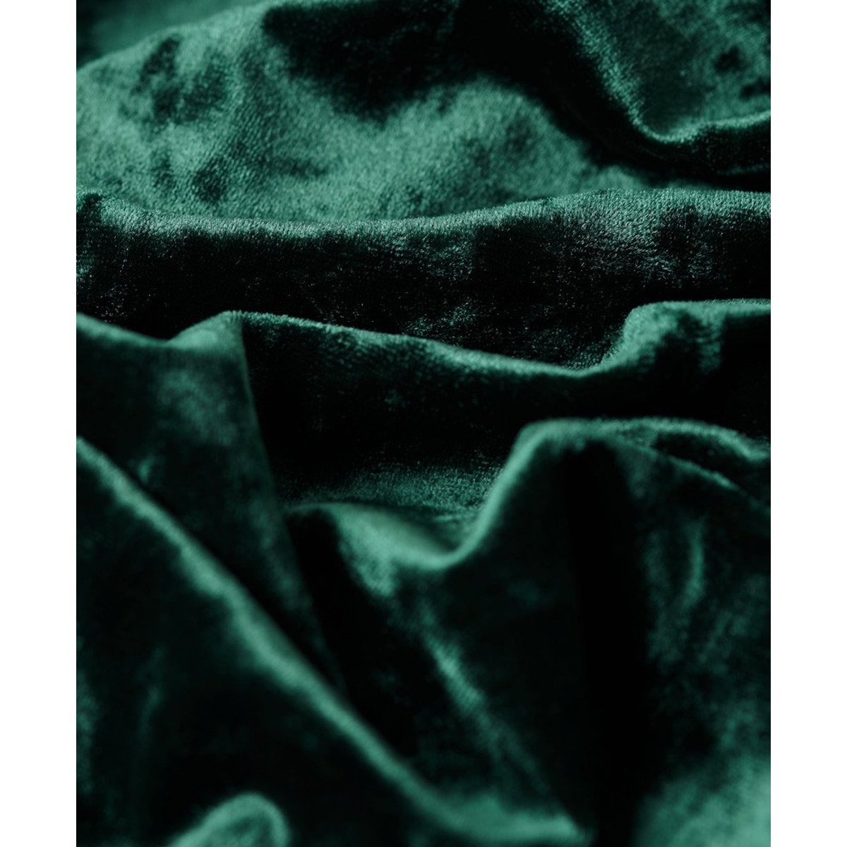 Robe courte en velours à manches longues vert ultra-profond, SUPERDRY