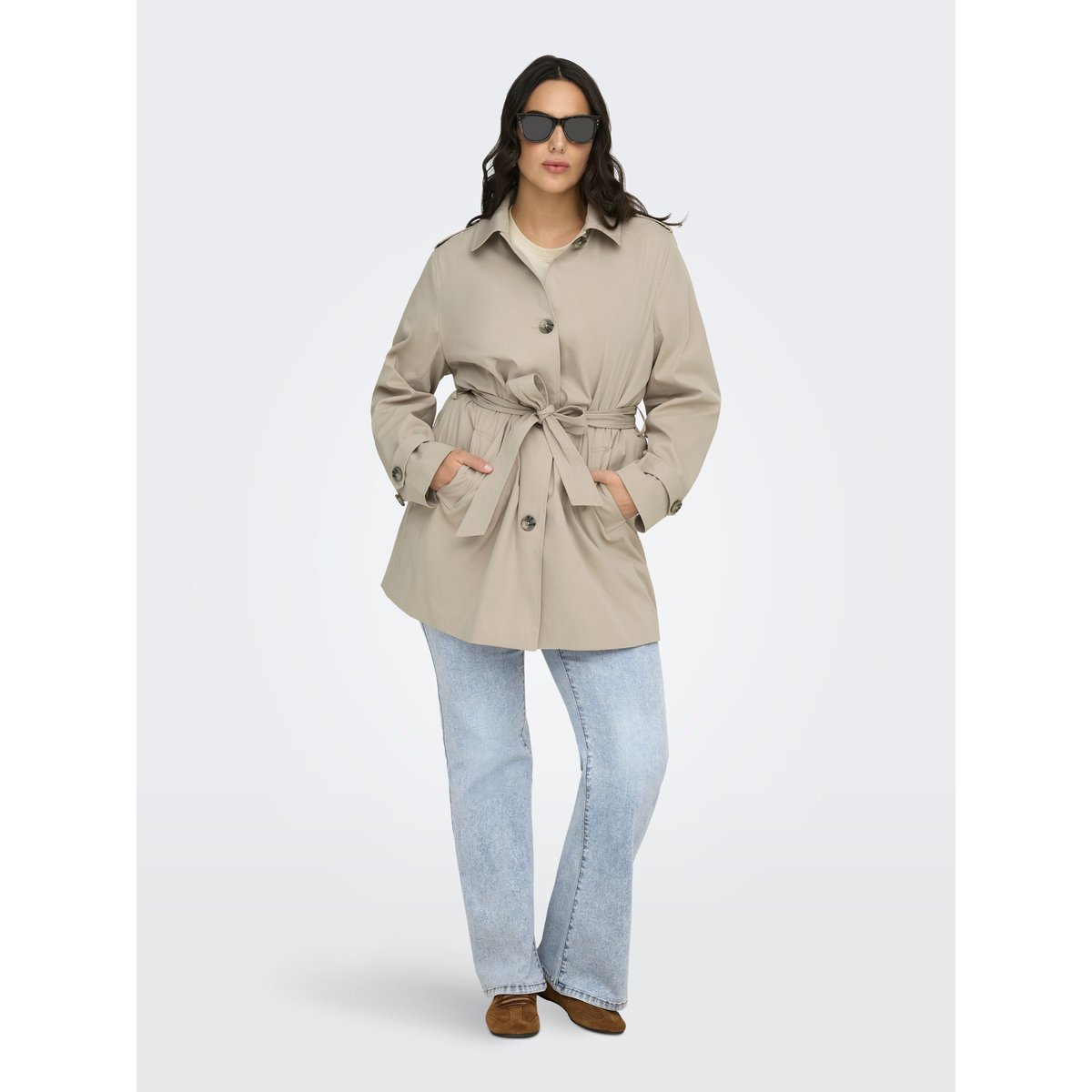 Trench Coat marron - island fossil, ONLY CARMAKOMA