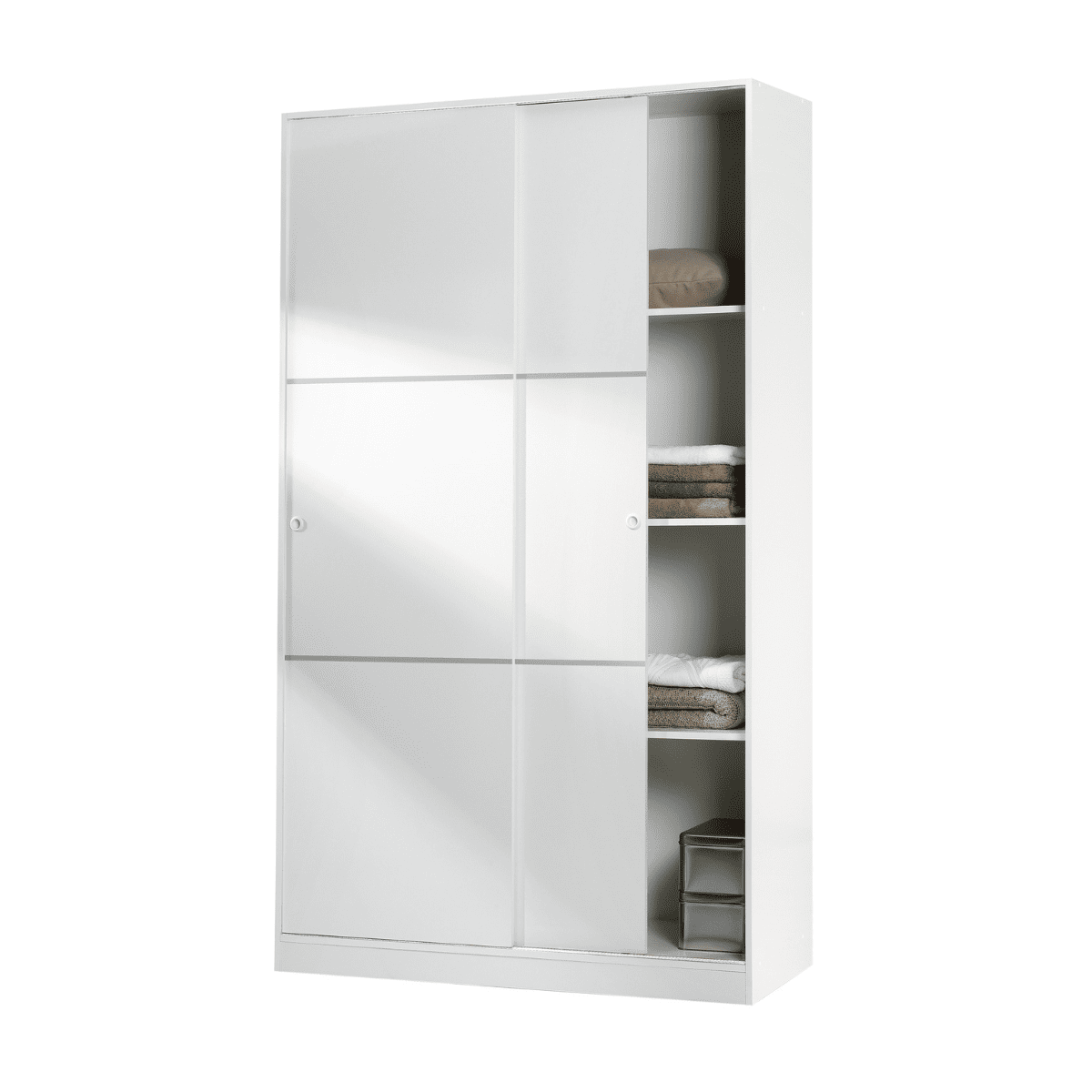 Armoire 2 portes coulissantes NINO blanc, CALICOSY