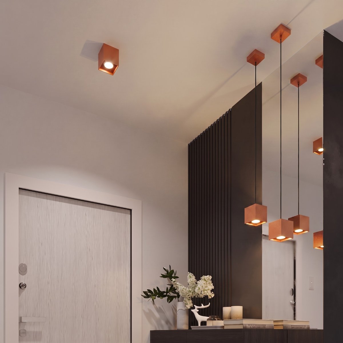 Plafonnier Aluminium Ocre Rouge GU10 1 Quad ocre rouge, EDEN