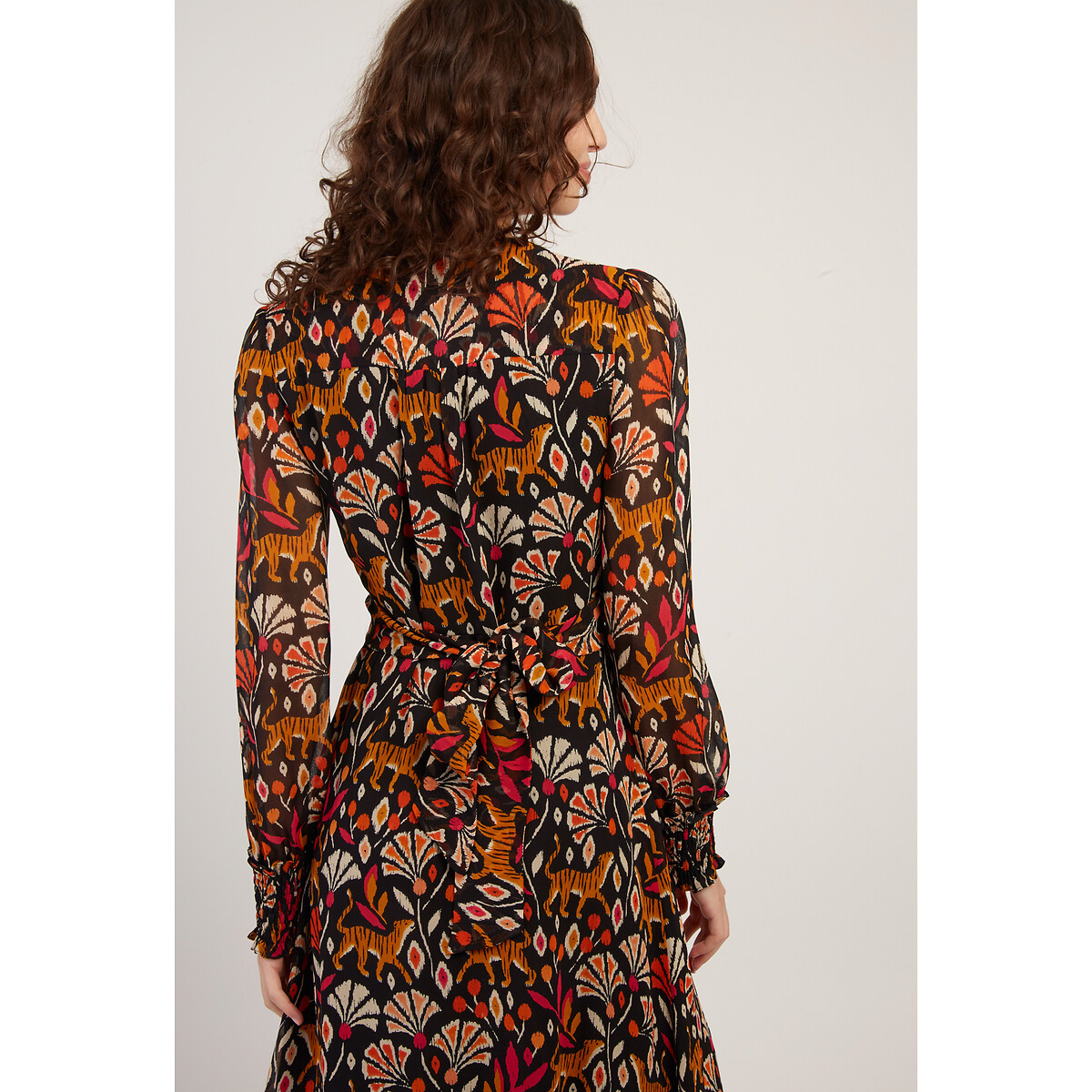 Beata Floral Midi Dress black, DERHY