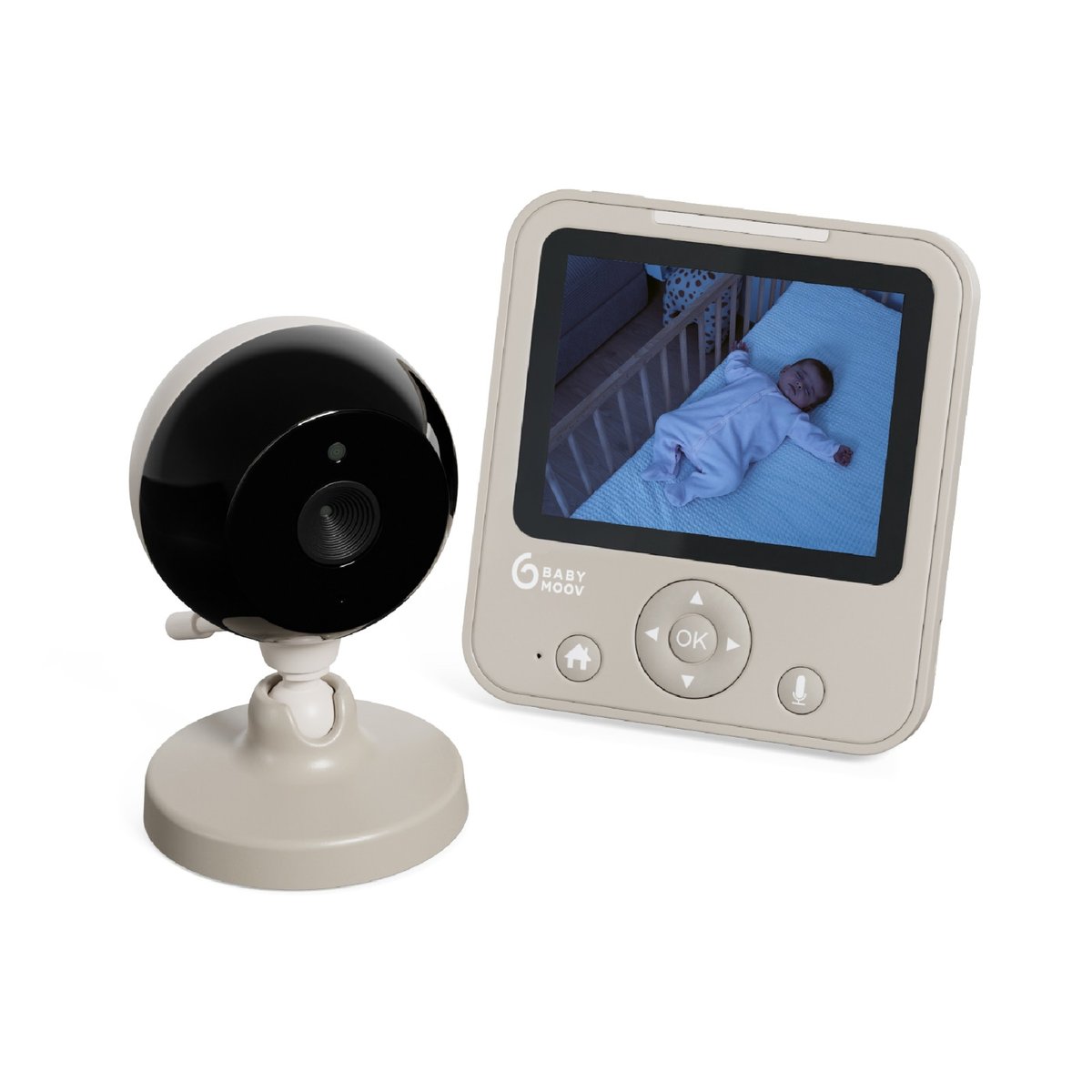 Babyphone caméra compact Yoo Start gris clair, BABYMOOV