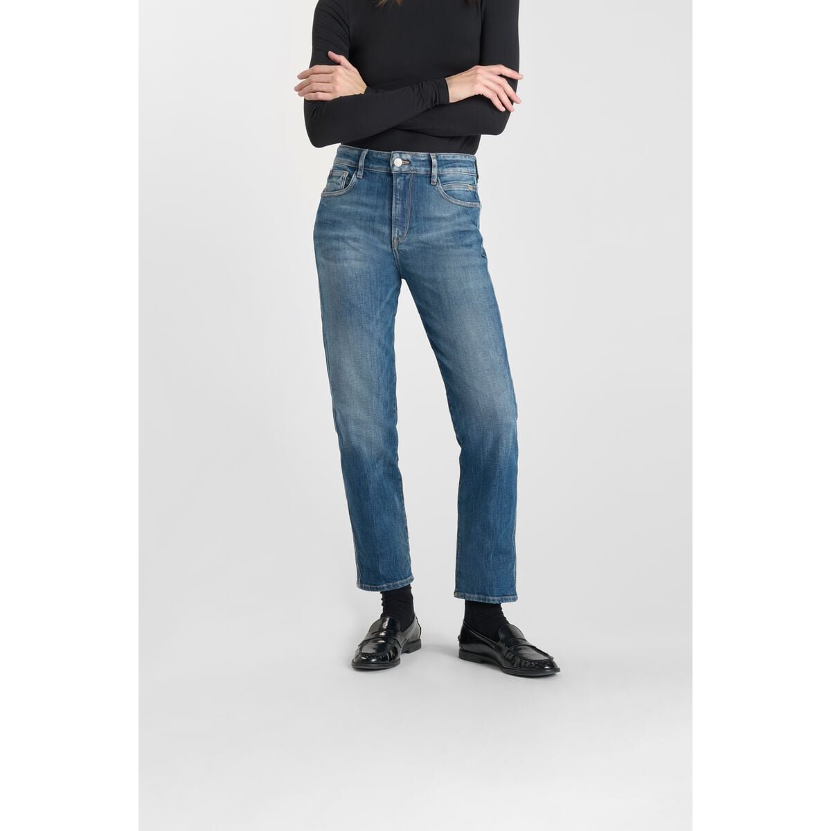 Jeans droite 400/17 mom , 7/8ème blue, LE TEMPS DES CERISES