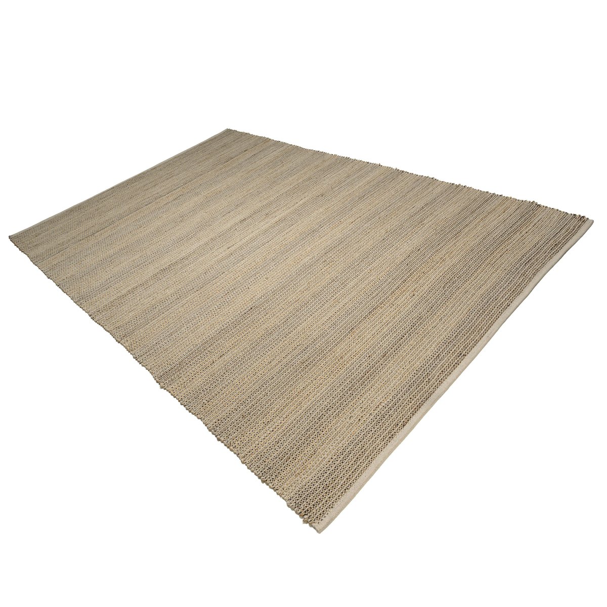 Tapis rectangulaire 160 x 230 cm jute et coton beige / noir beige, PIER IMPORT