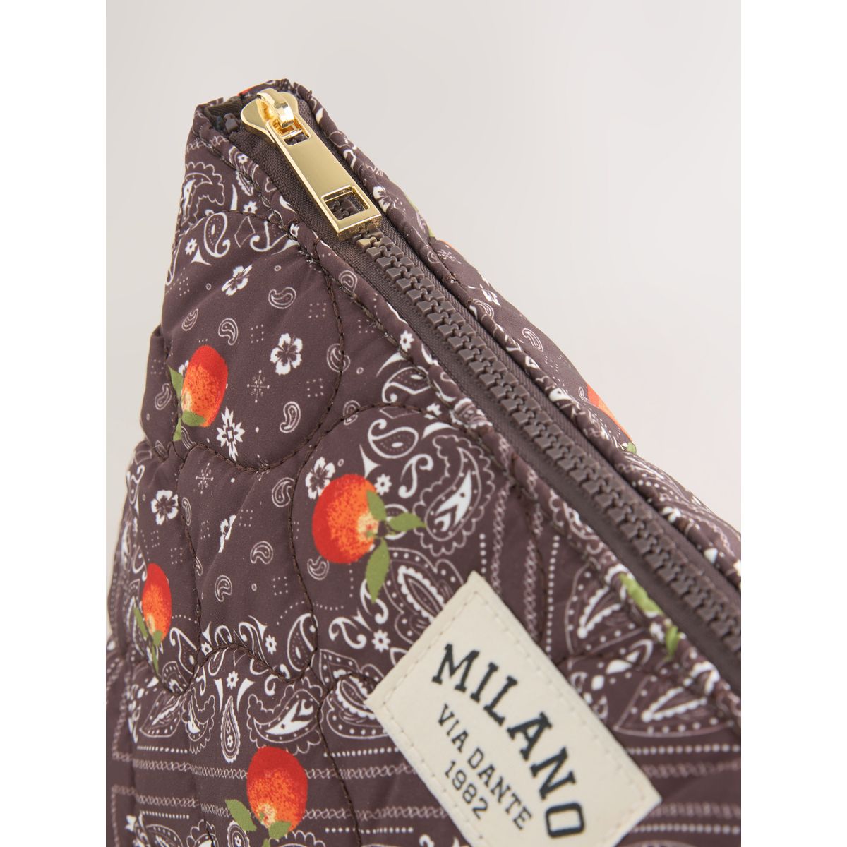Pochette imprimée en nylon marron chocolat, NEXT