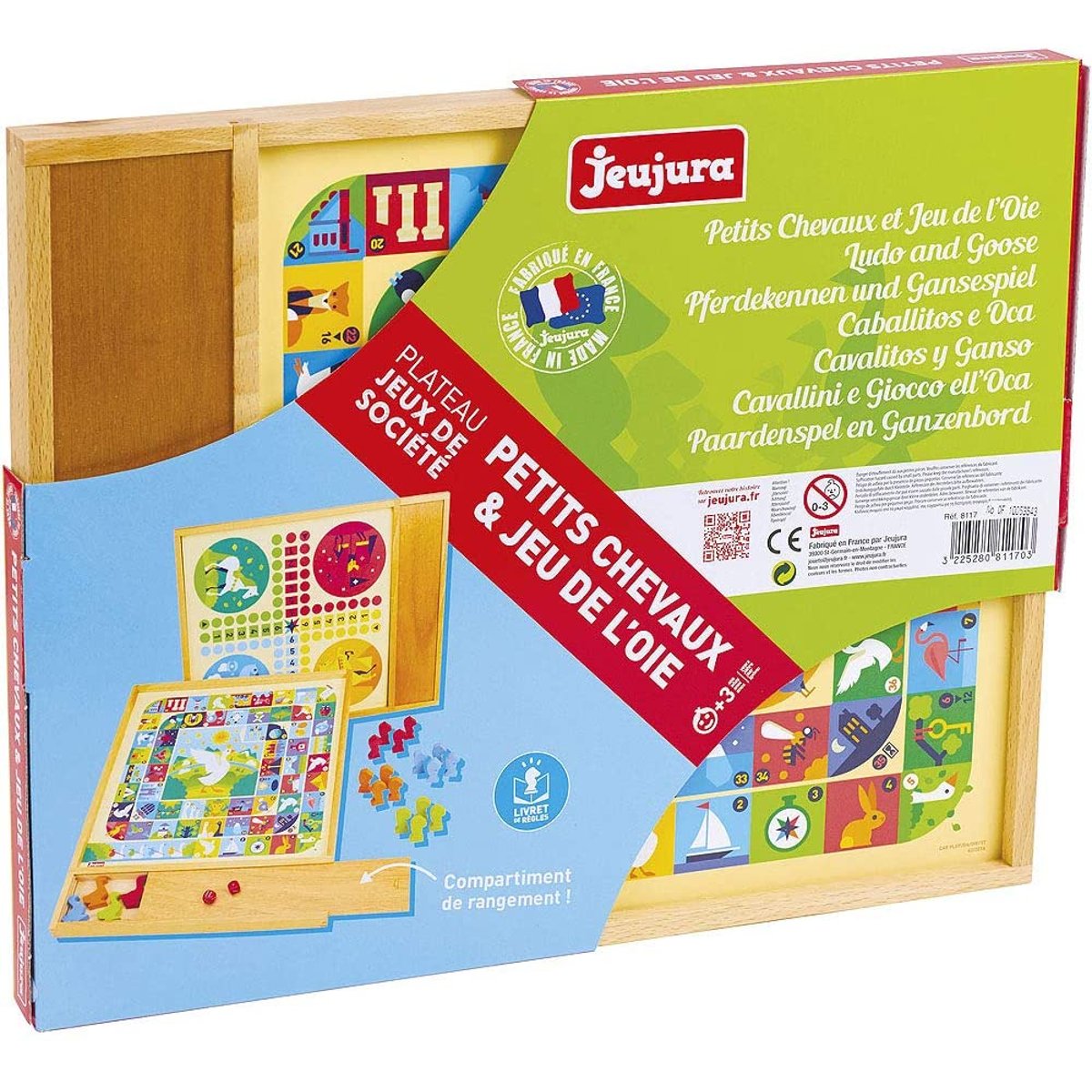 Jeux de l'oie et petits chevaux beige, JEUJURA