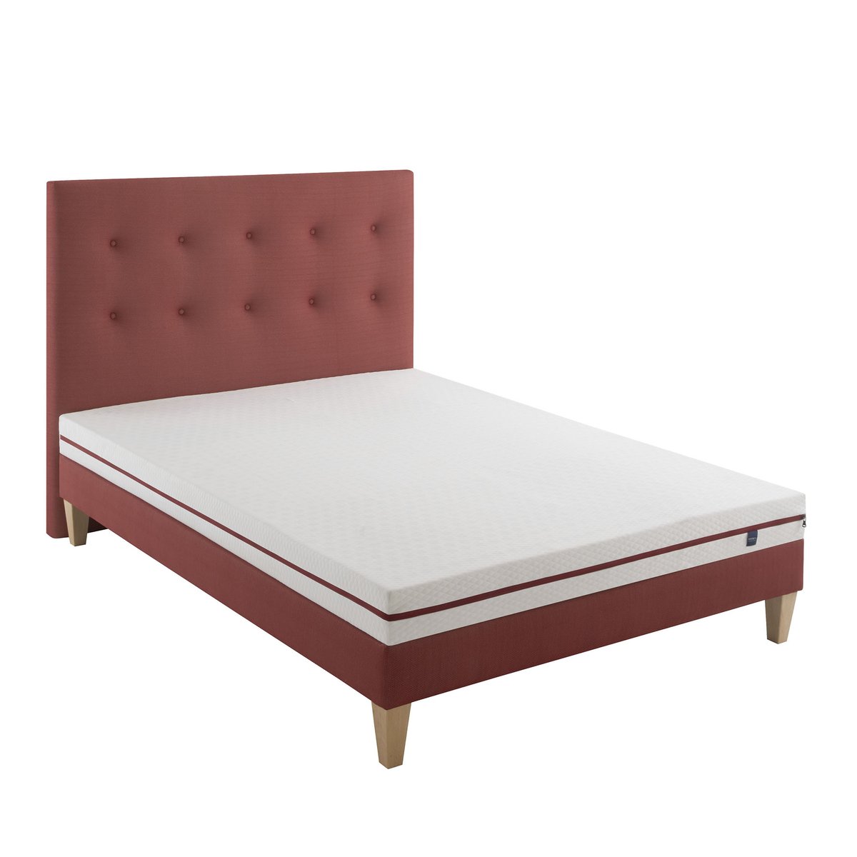 Ensemble matelas 100% latex, sommier, pieds et tête de lit Crépuscule 200 blanc, SOMEO