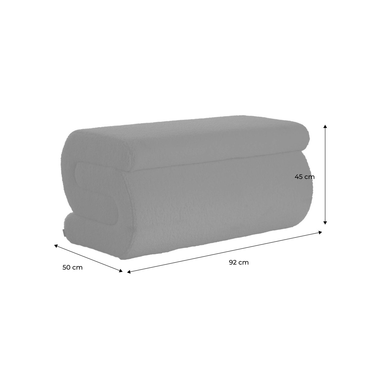 Banc design revêtement bouclette 1-2 places SASHA bleu, SWEEEK