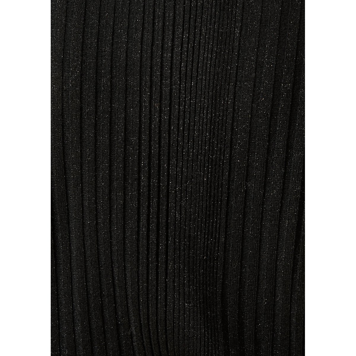 T-shirt en maille côtelée manches longues noir, LA FEE MARABOUTEE