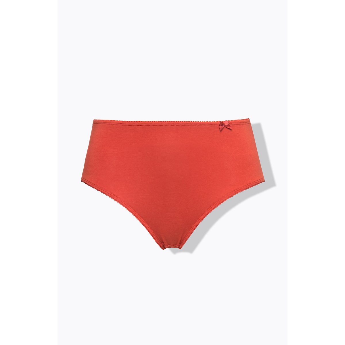 Culotte midi en coton bio, liseré fantaisie rouge brique, ULLA POPKEN
