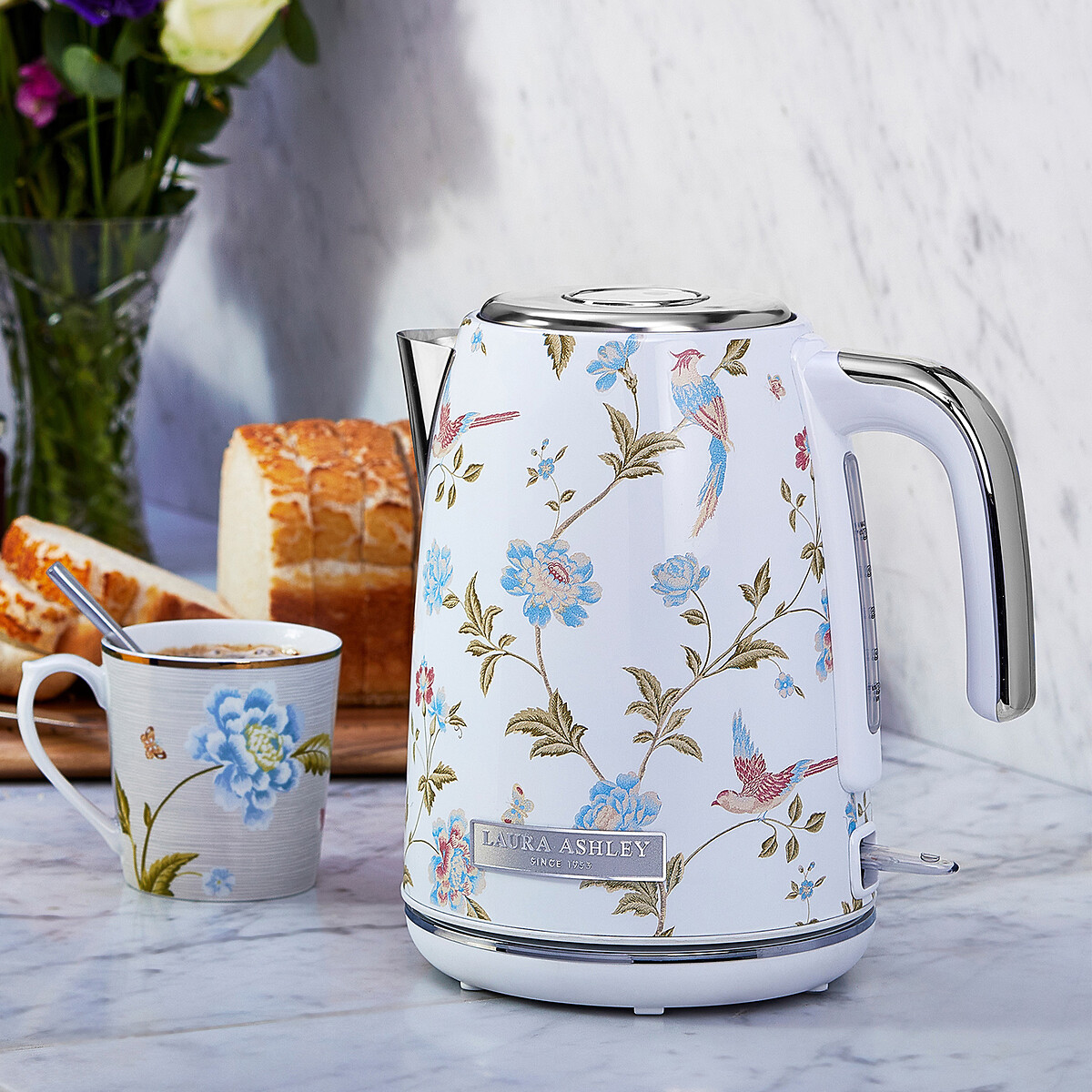 Laura Ashley 1.7L Stainless Steel Jug Kettle - VQSBPKK278 white, LAURA ASHLEY