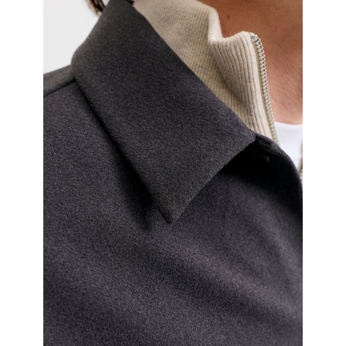 Surchemise dark grey melange, JACK & JONES