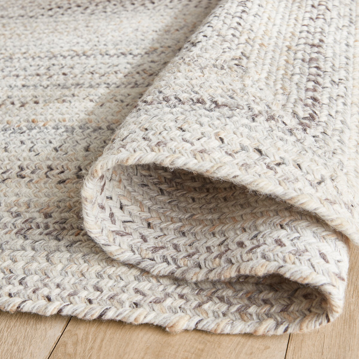 Tapis d'intérieur et d'extérieur tressé, Chini ecru/gris, AM.PM
