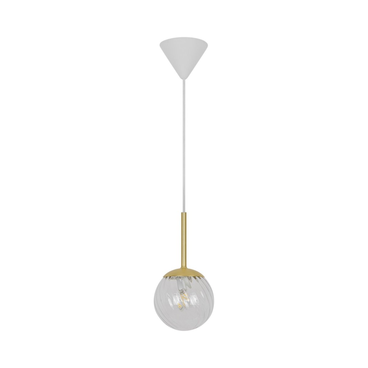 Suspension style art déco en verre tourbillon en métal, CHISELL doré, NORDLUX