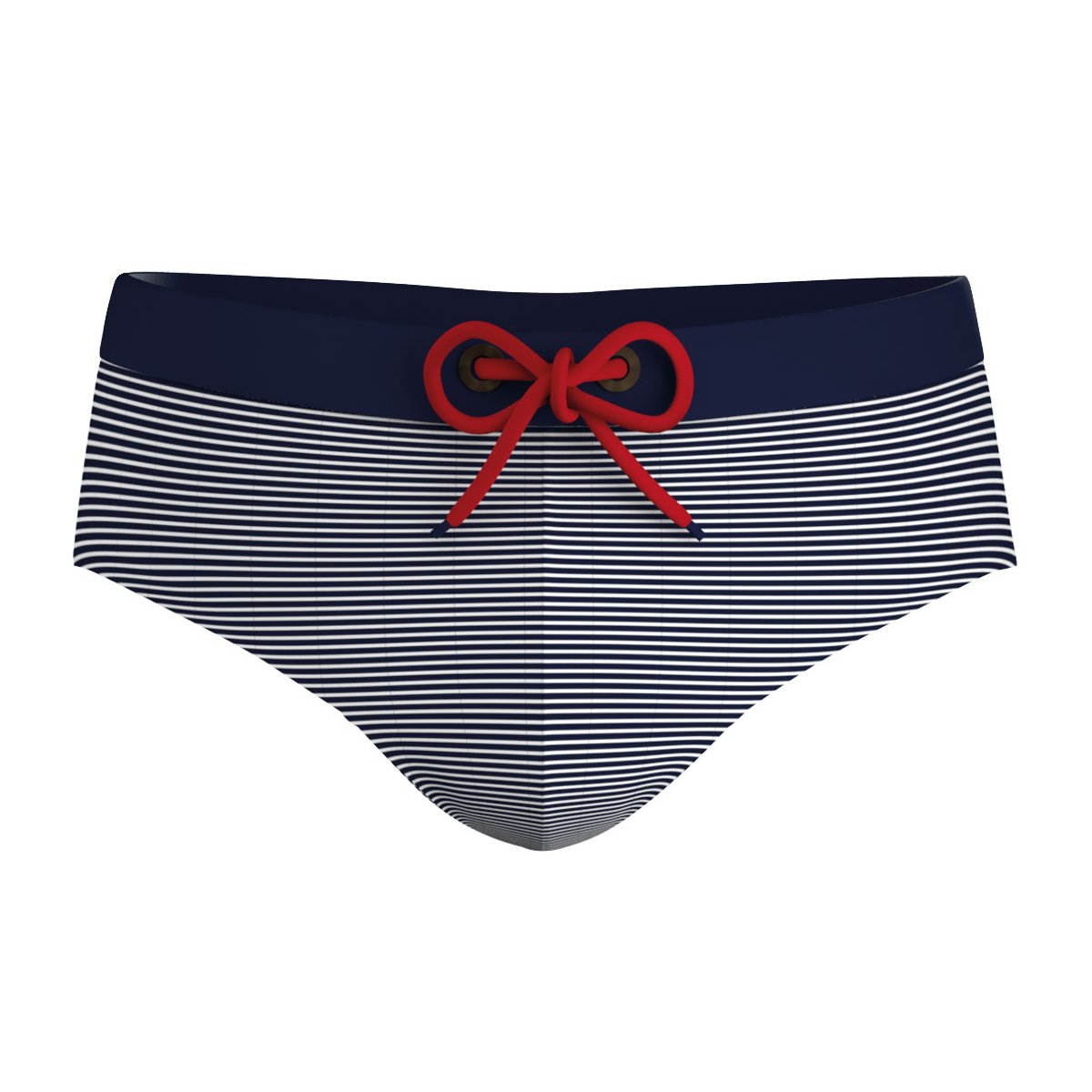 Slip de bain fibres recyclées FAIT EN France bleu-blanc, EMINENCE