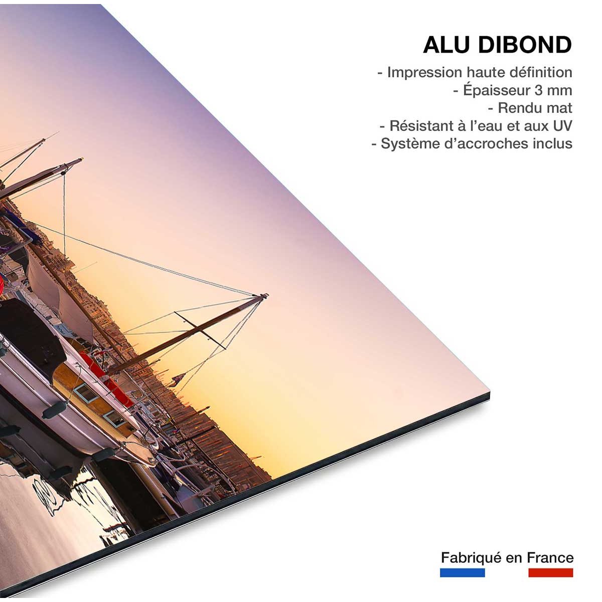 Tableau, le vieux port tableau alu dibond, HEXOA