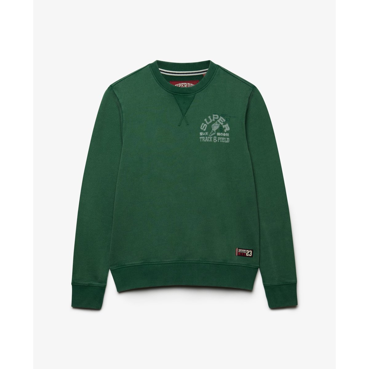 Sweatshirt Vintage Preppy Coupe Décontractée vert chasseur, SUPERDRY