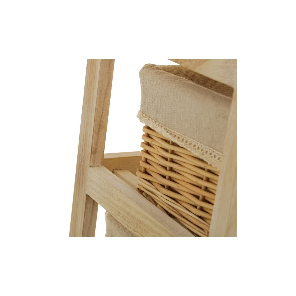 Table de Chevet en Bois 1 Tiroir + 3 Paniers Country - 40x29x73cm bois, WADIGA