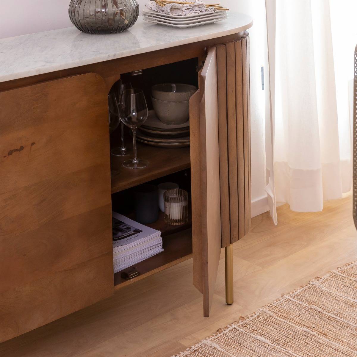Buffet en bois de manguier SIENNE bois foncé, MADE IN MEUBLES 