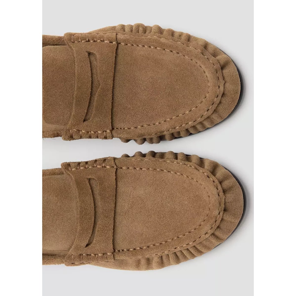 Mocassins cuir détail en forme de masque sable, MANGO