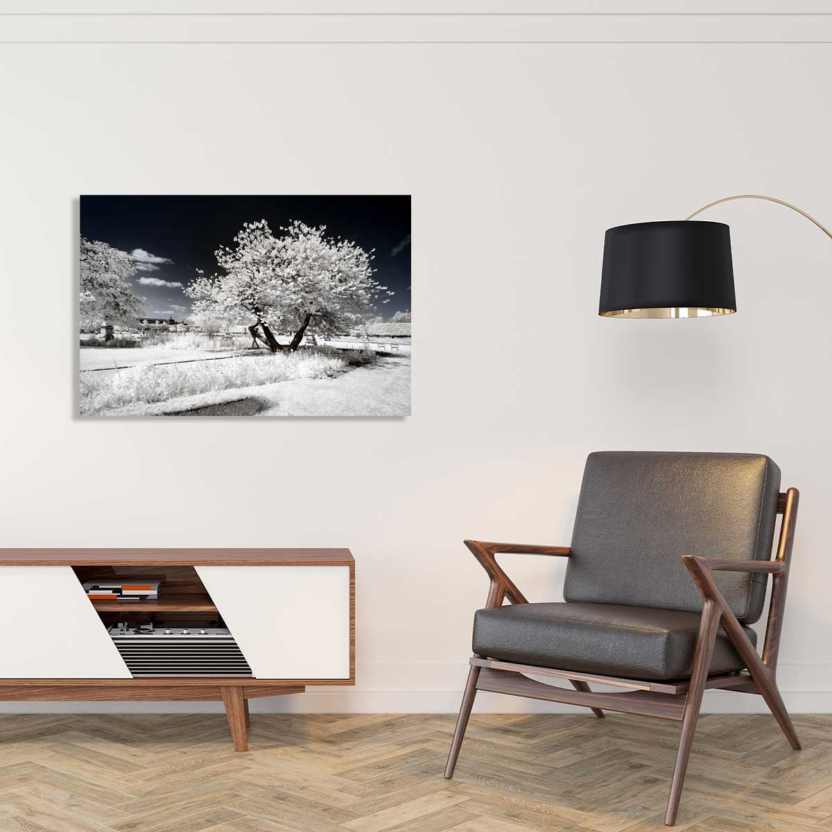 Tableau paris jardin blanc comme neige tableau alu dibond, HEXOA