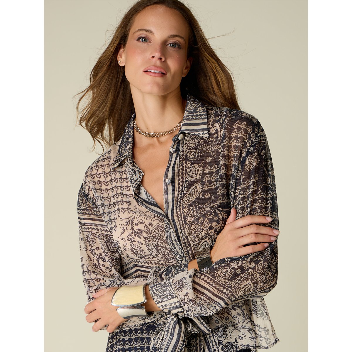 Chemise fantaisie bleu, OLTRE